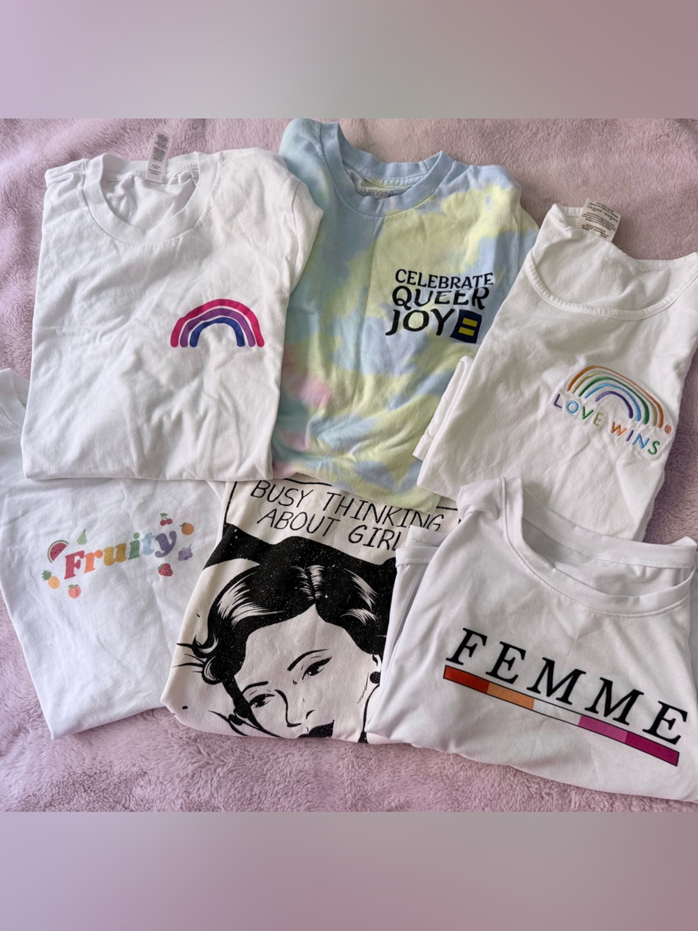 {NOT FOR SALE} ⛔️ Lot of 6 Pride Cotton Blend Tees Size S